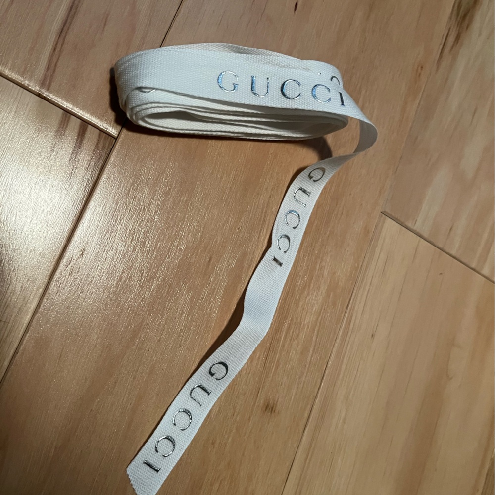 Gucci White Ribbon with Logo